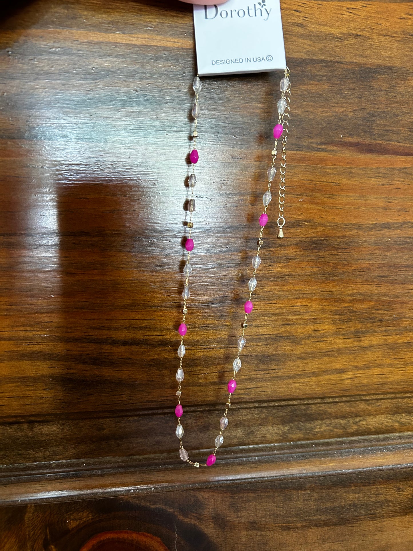 Pink dainty necklace