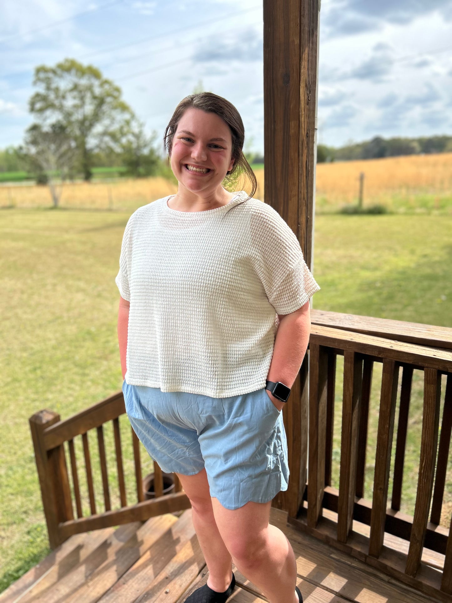 Leah scalloped shorts