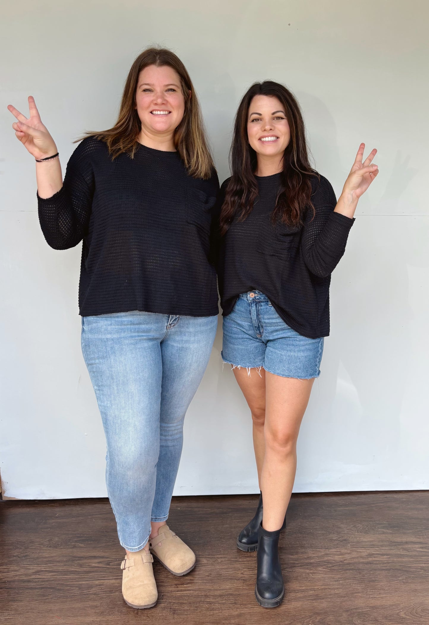 Everyday Waffle Knit Pocket Top