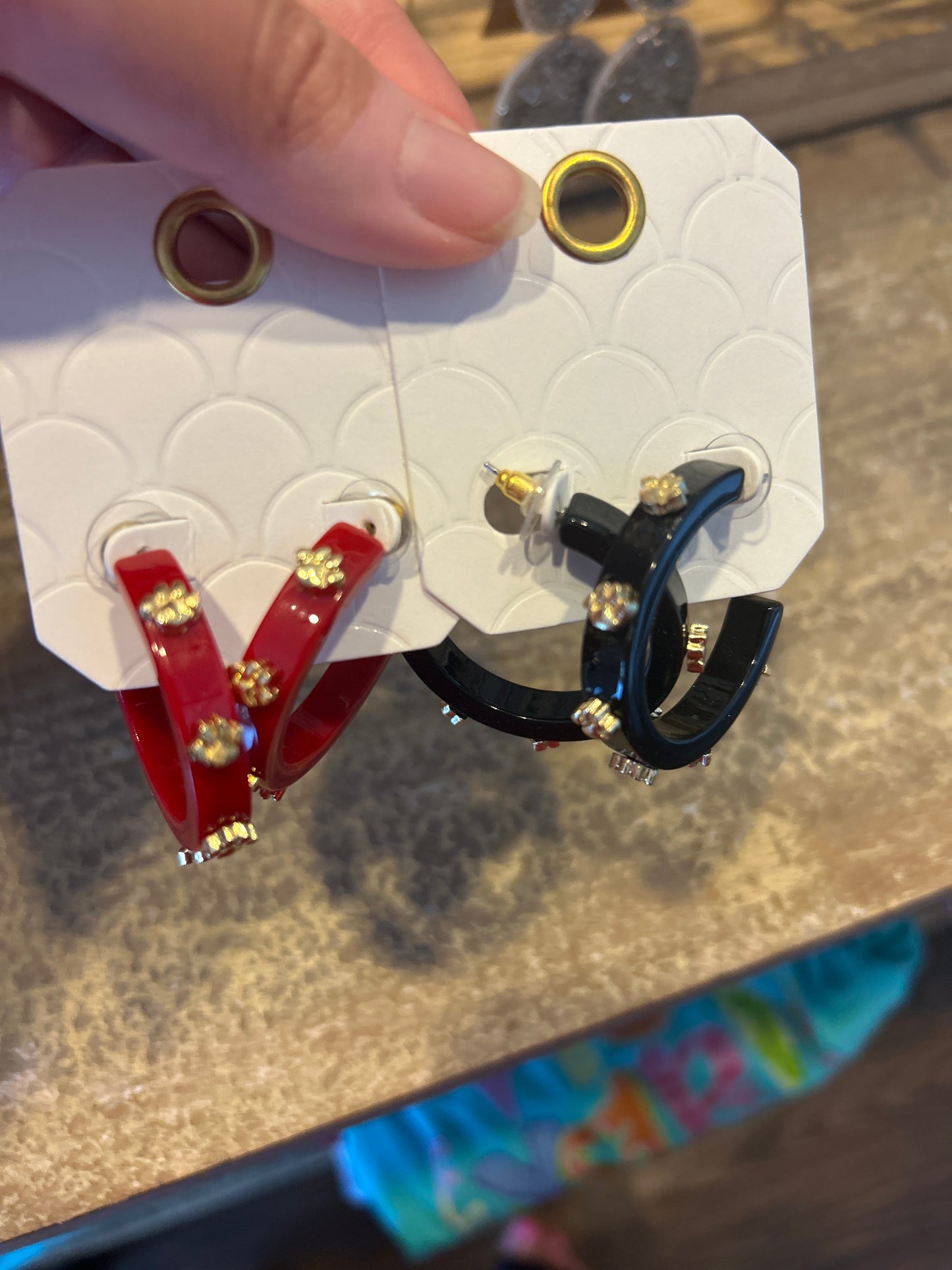 Paw print hoops