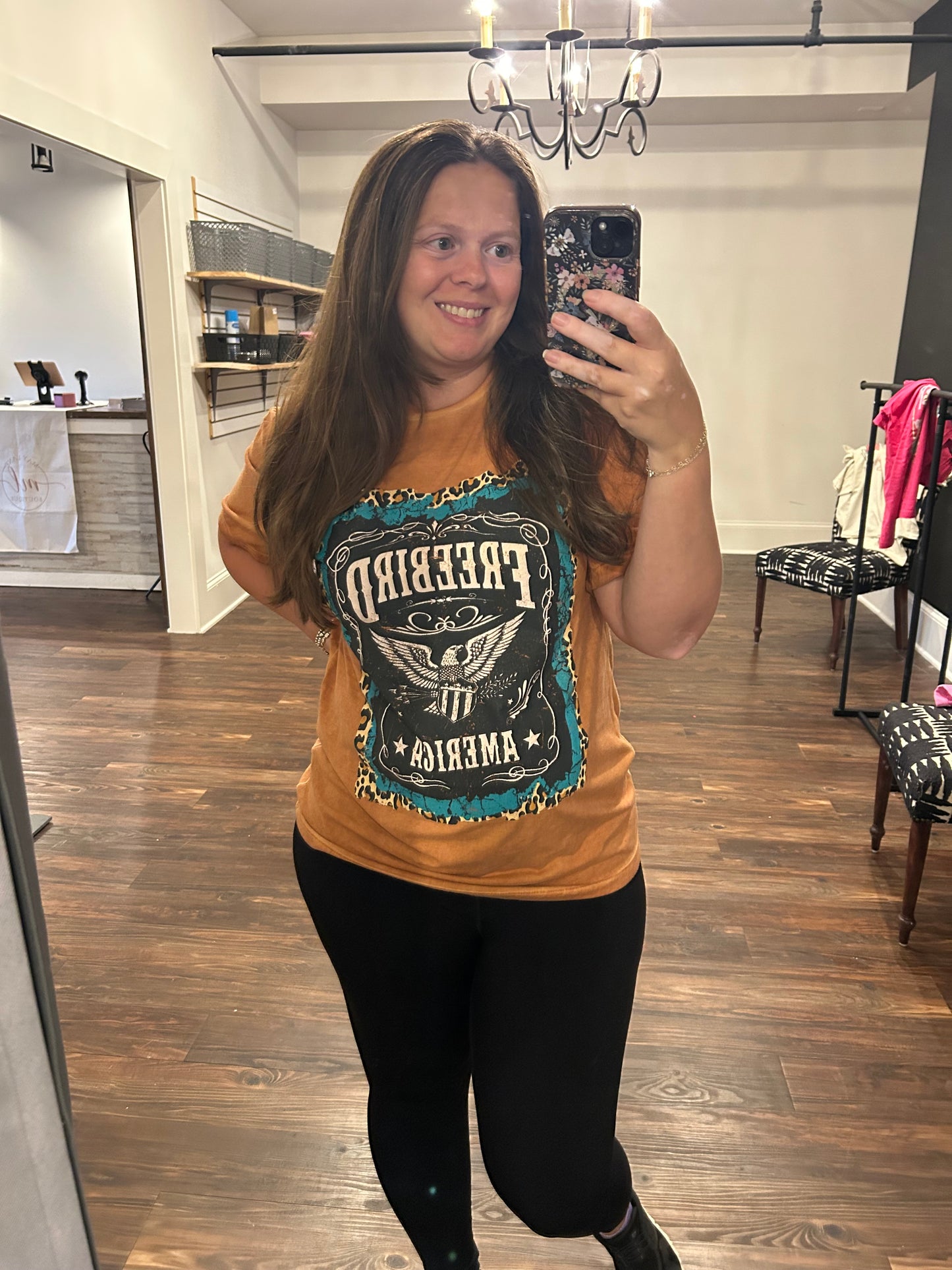 Free bird orange top