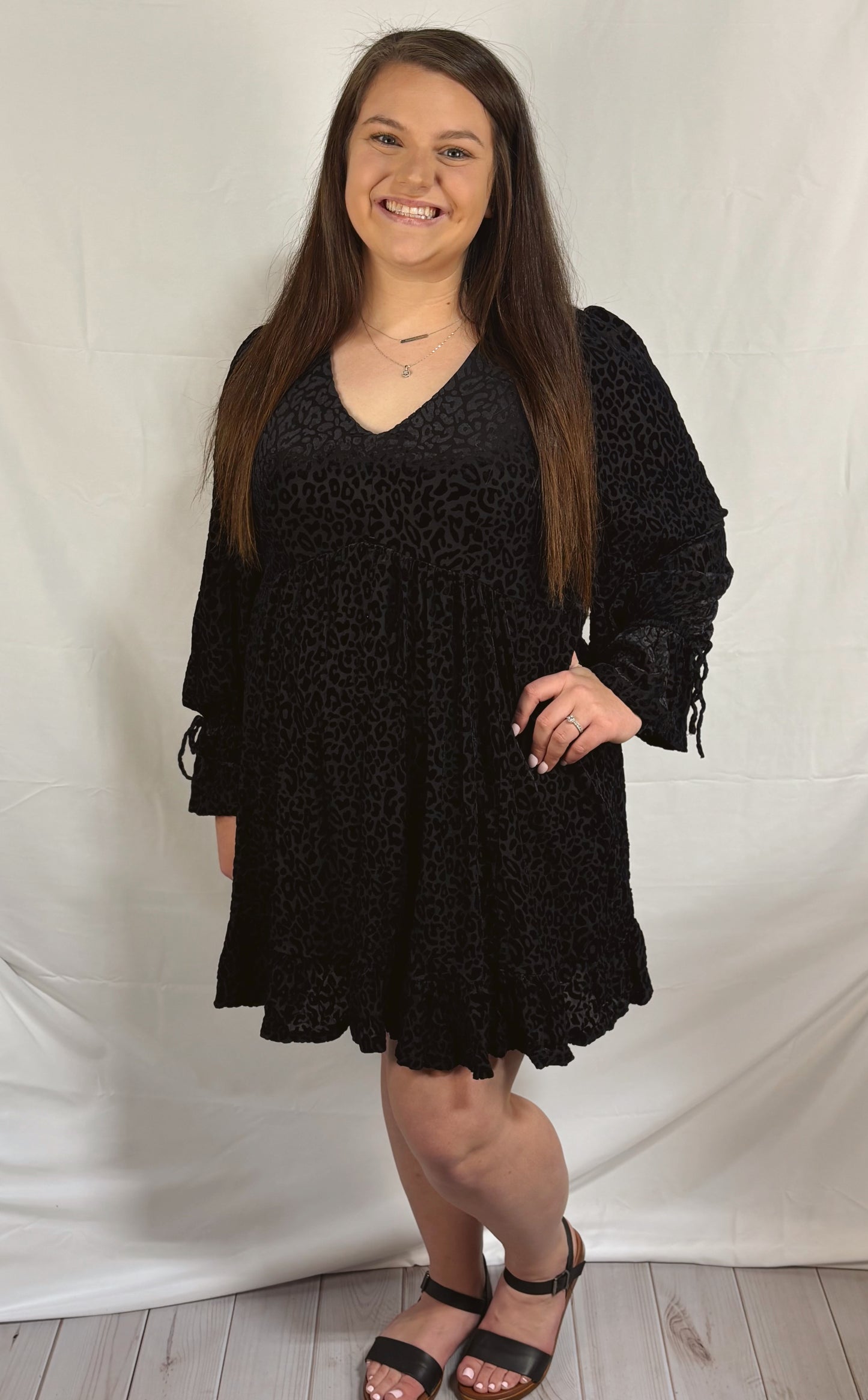 Leopard velvet dress