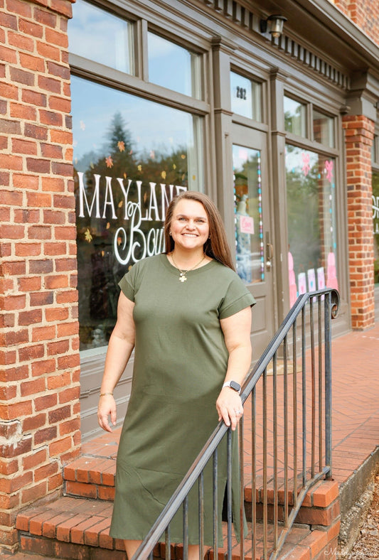 Olive curvy dress