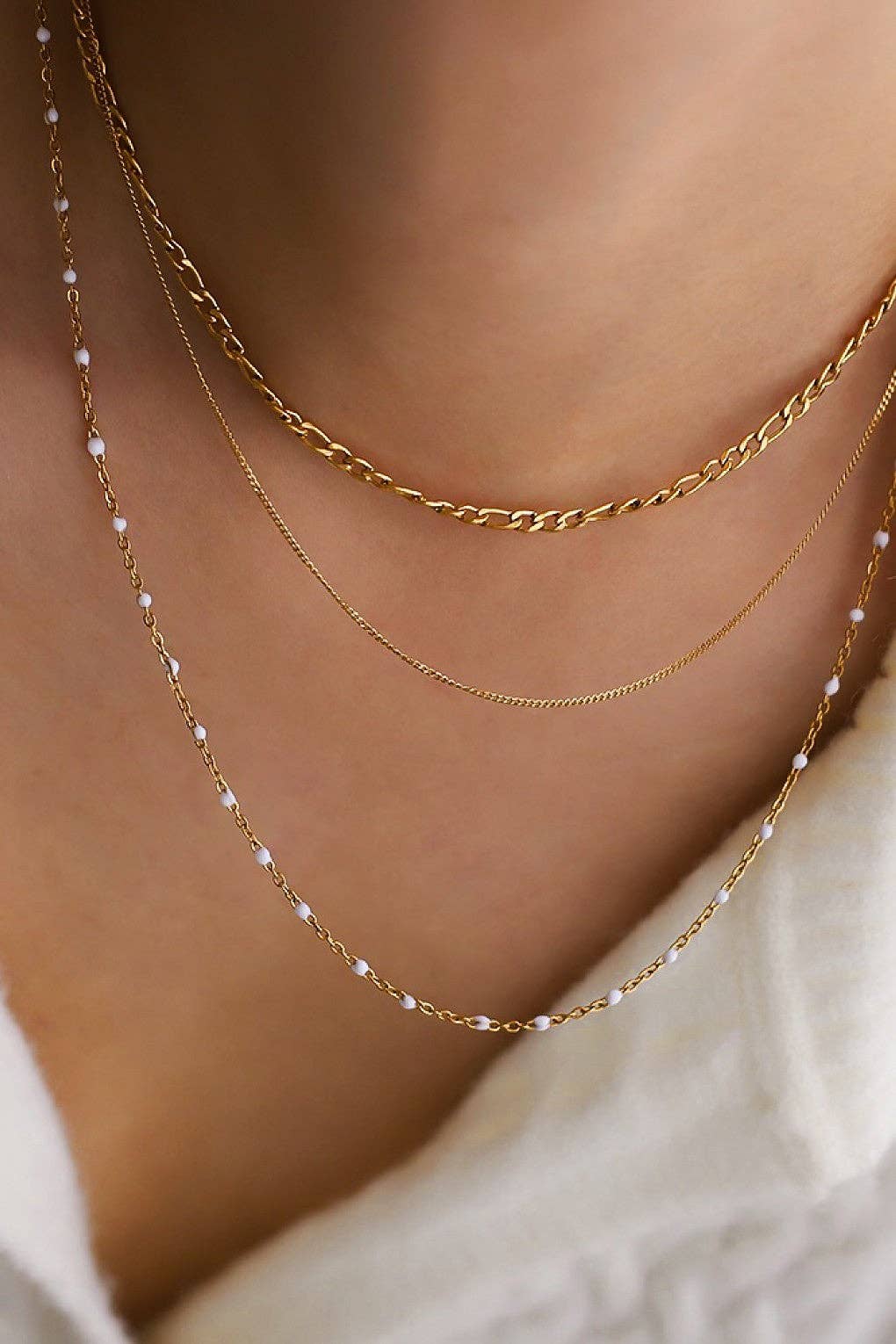 18K Gold PVD Plated Waterproof Stainless Steel Chain Necklace