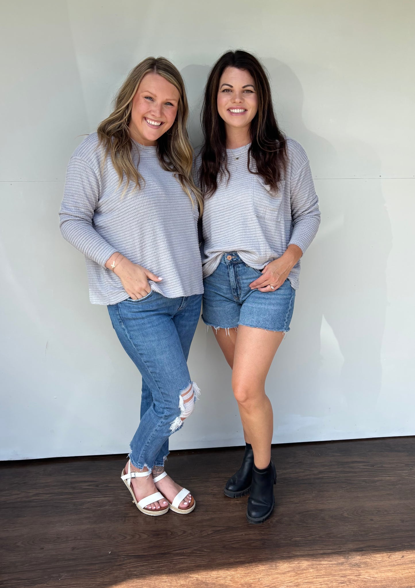 Everyday Waffle Knit Pocket Top