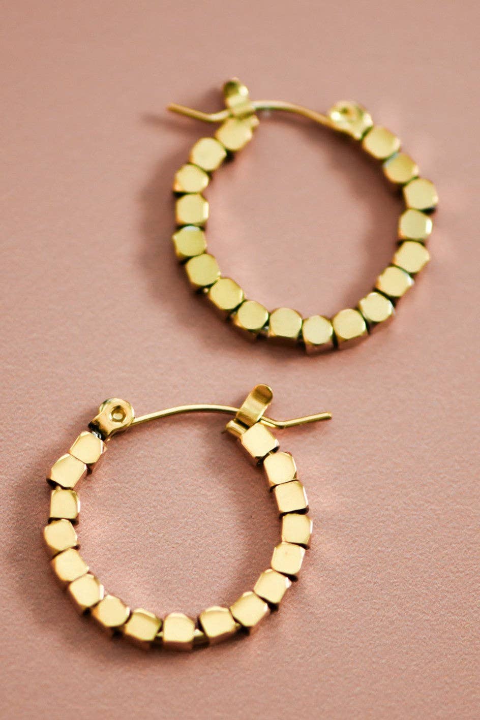 18K Gold PVD Plated Waterproof Stainless Steel Hoop Earrings