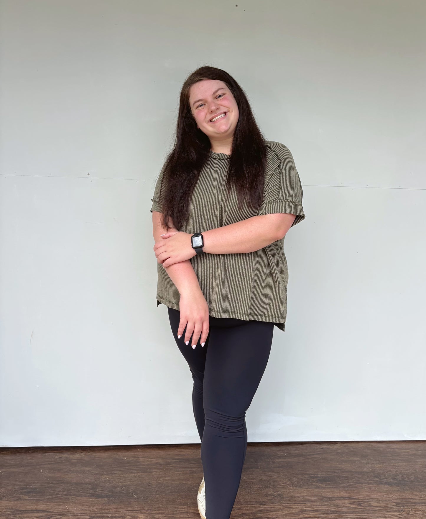 Everyday ribbed GREEN CURVY