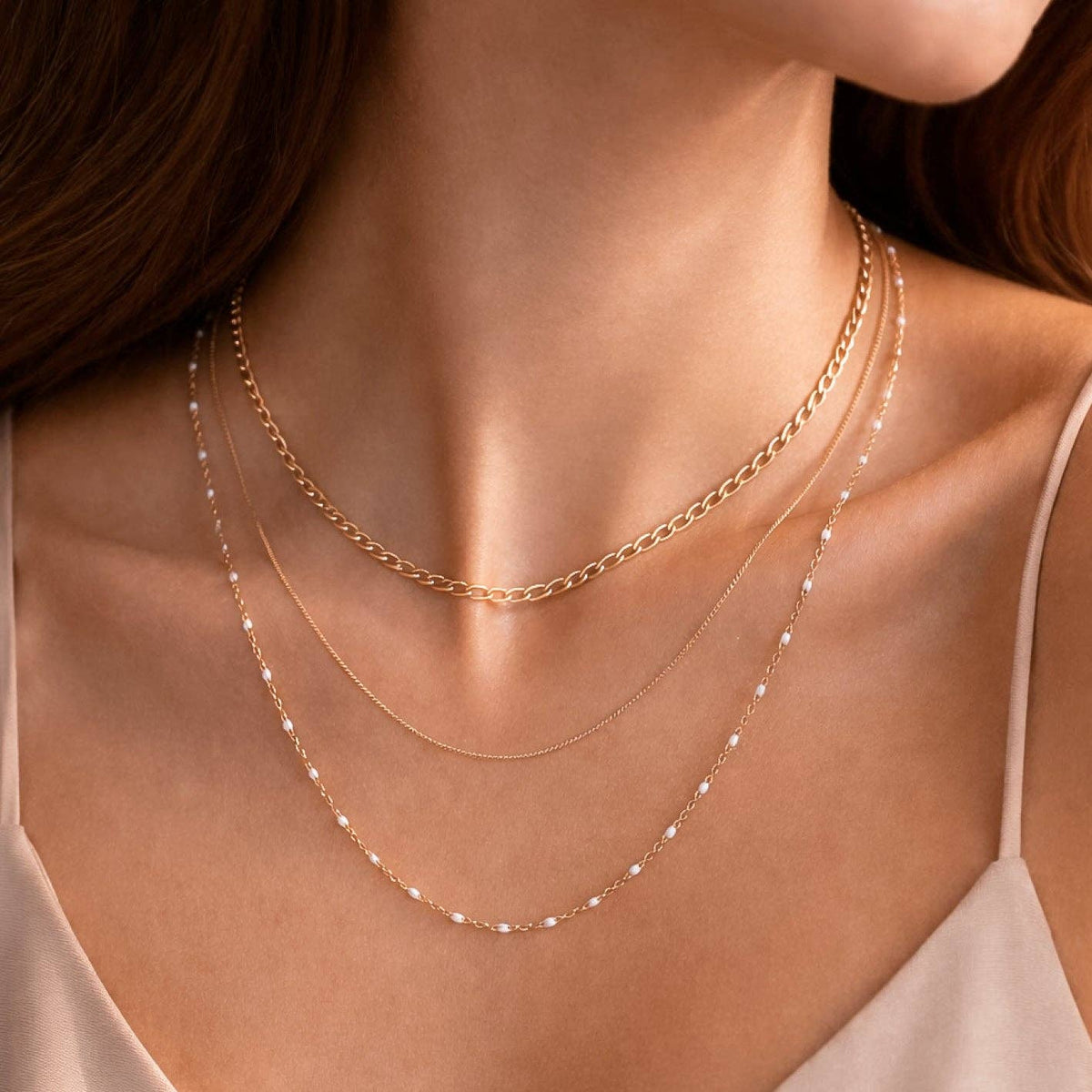 18K Gold PVD Plated Waterproof Stainless Steel Chain Necklace