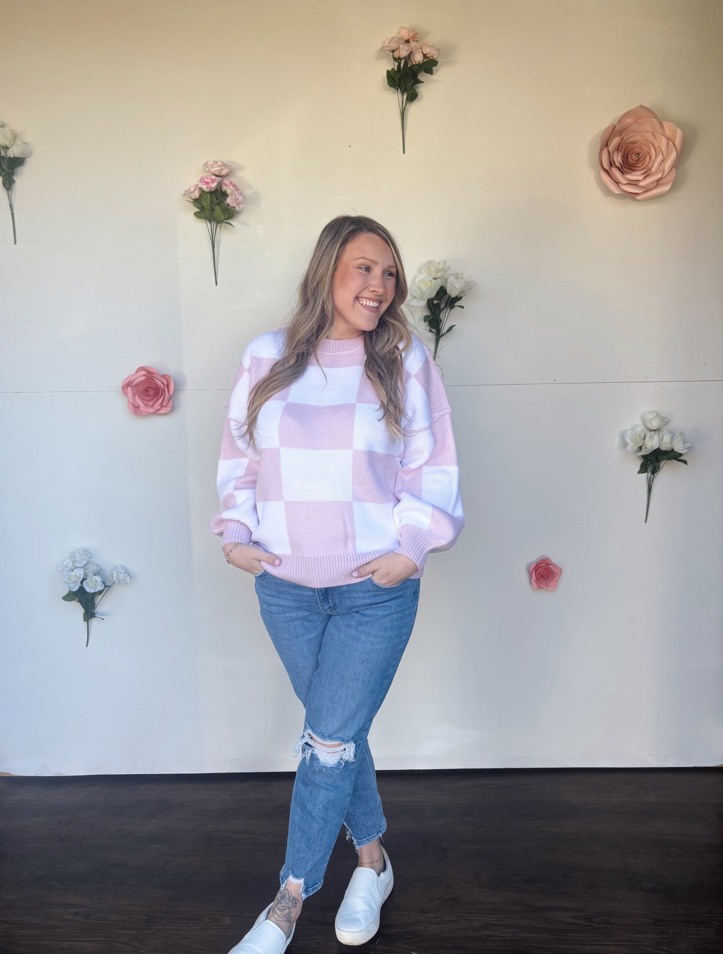 Vallie Checkered Sweater