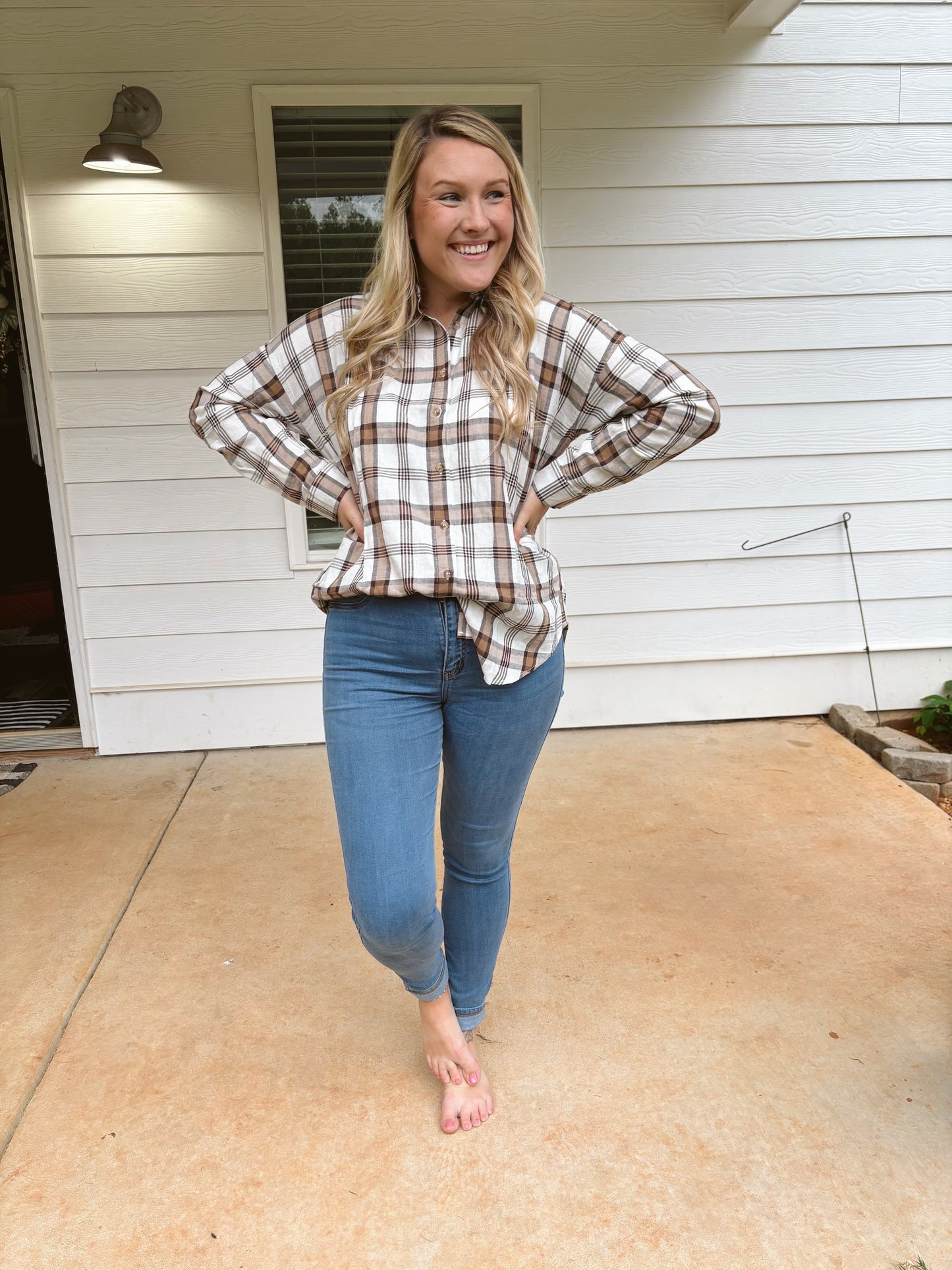 Sally plaid button up