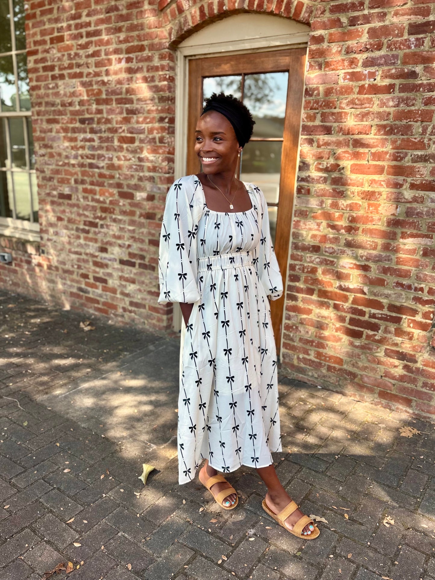 Long bow dress