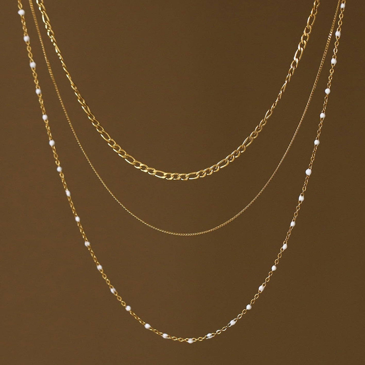 18K Gold PVD Plated Waterproof Stainless Steel Chain Necklace