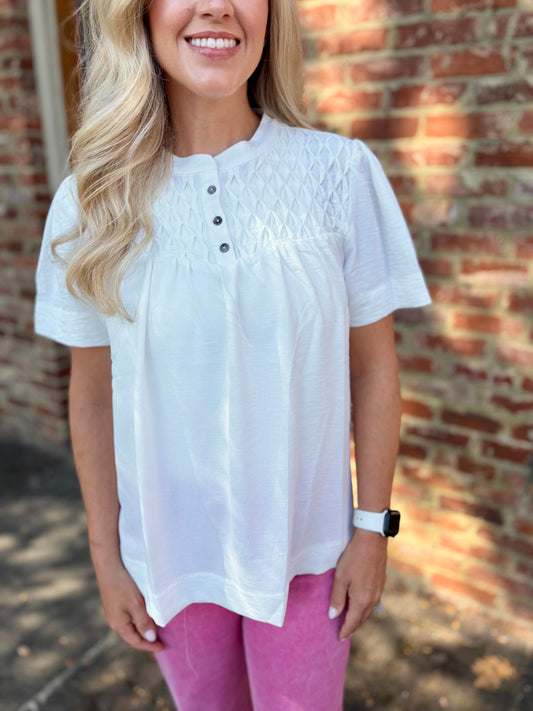 White detailed top