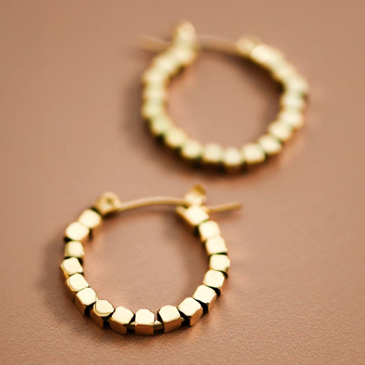 18K Gold PVD Plated Waterproof Stainless Steel Hoop Earrings