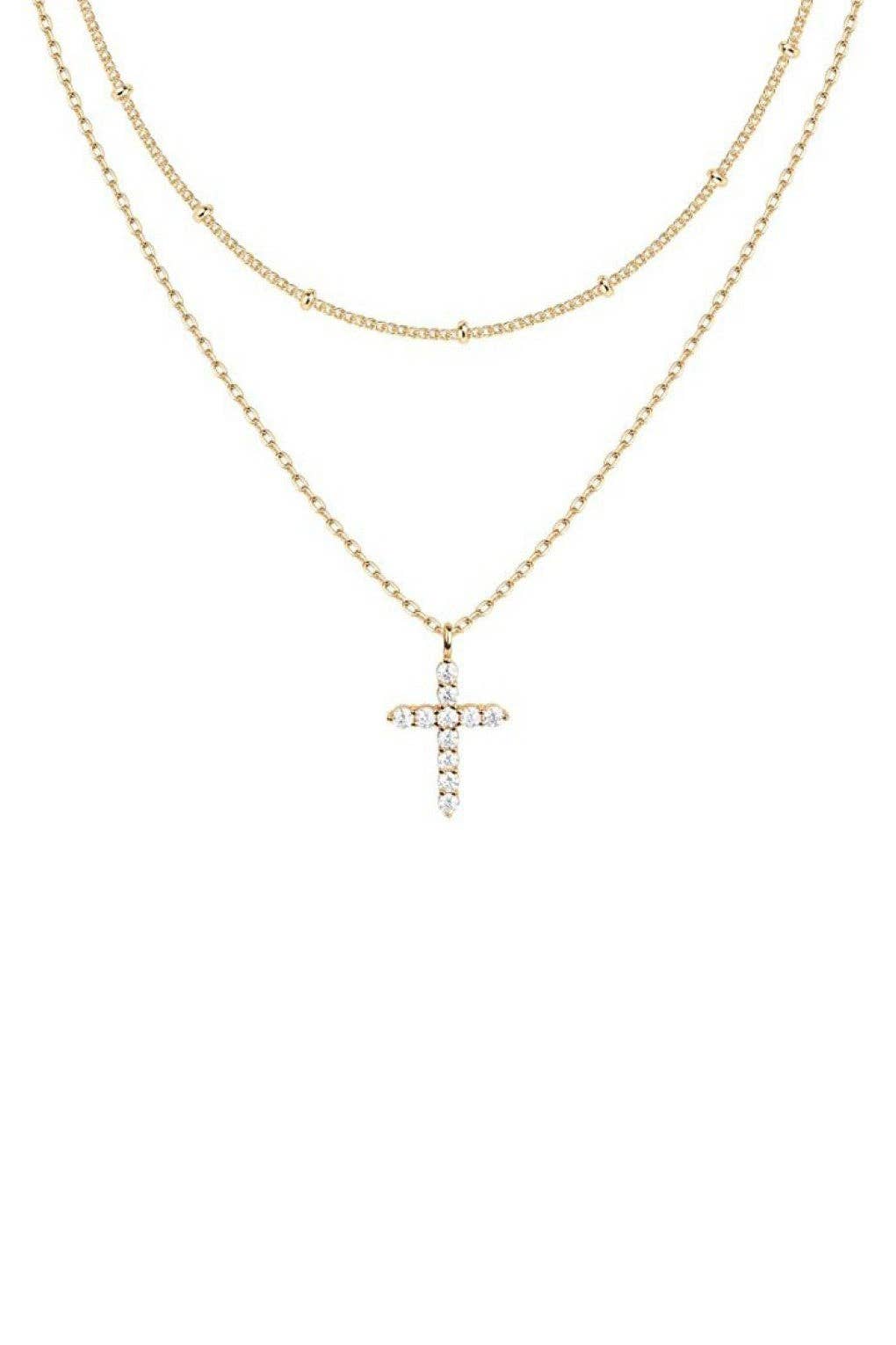 18K Gold PVD Plated Layered Stainless Steel Chain Necklace