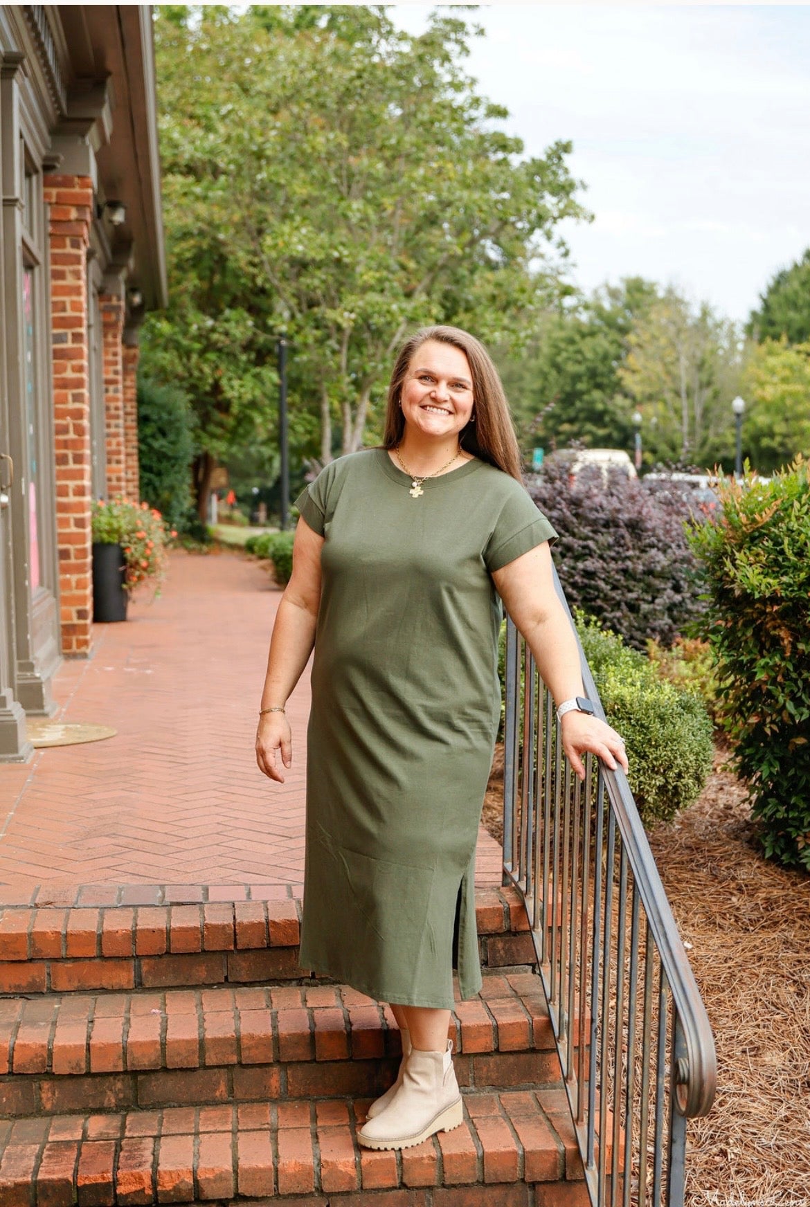 Olive curvy dress
