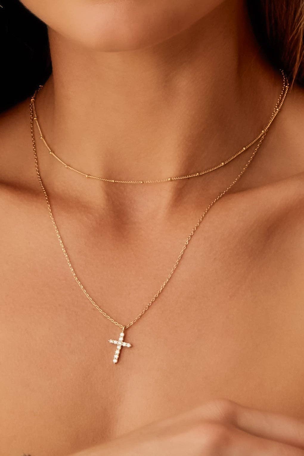 18K Gold PVD Plated Layered Stainless Steel Chain Necklace