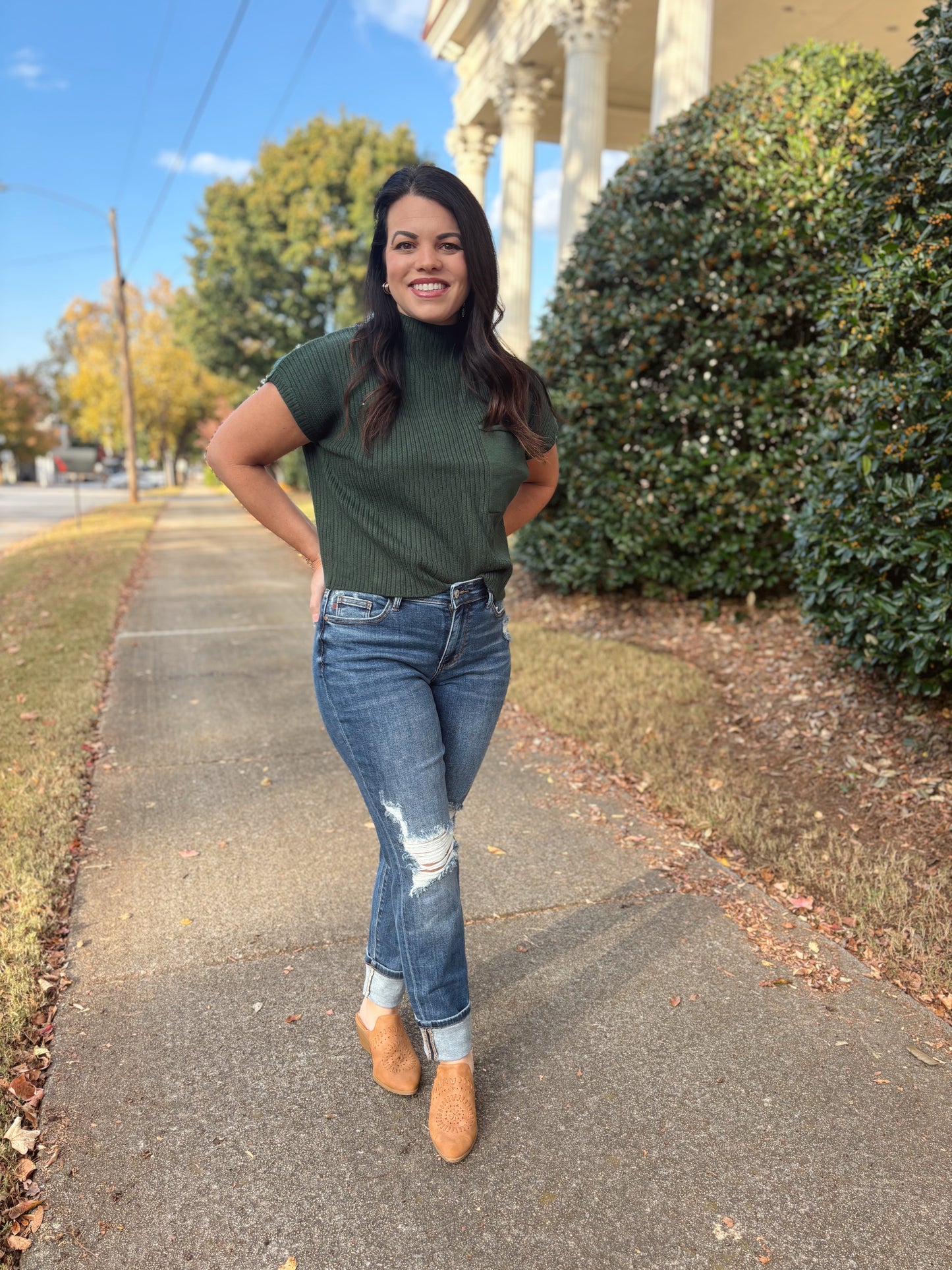 Evergreen sleeveless sweater