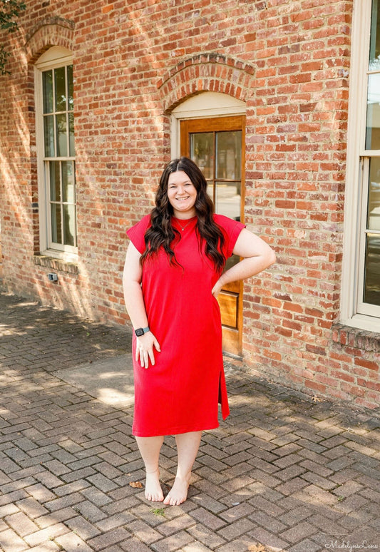 Red maxi dress