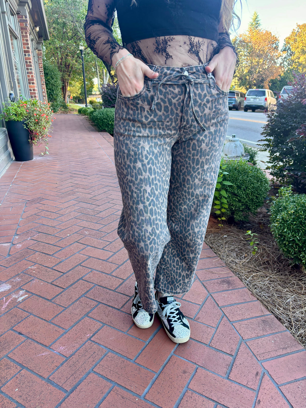 Leopard jeans