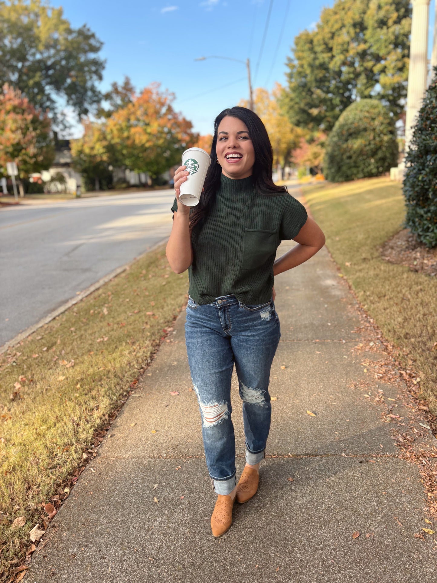 Evergreen sleeveless sweater