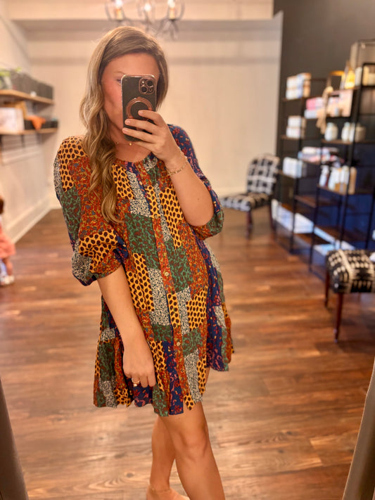Floral patchwork dress