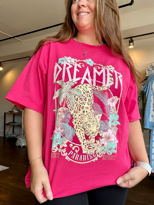 Dreamer pink tee