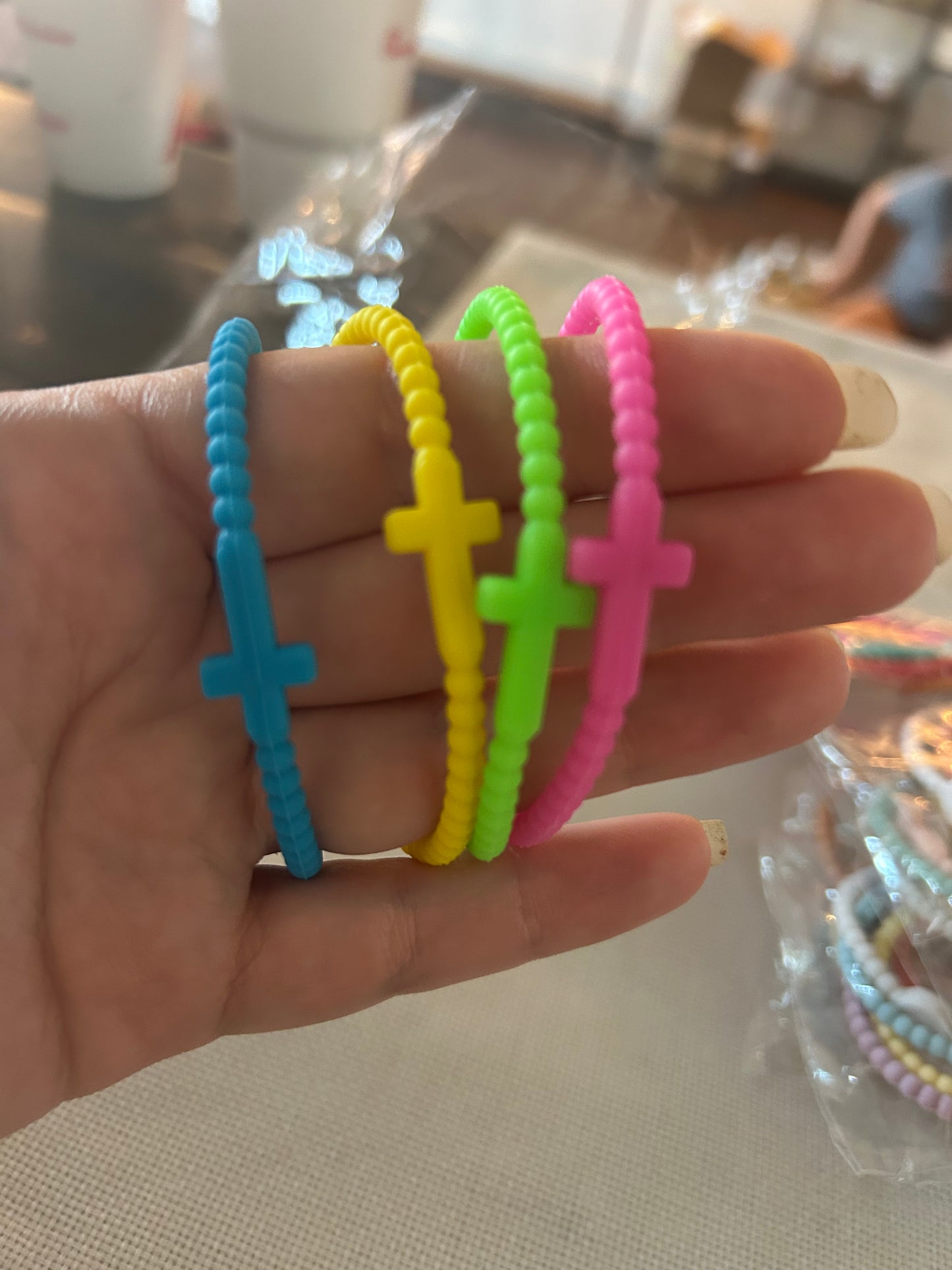 Silicone cross bracelets