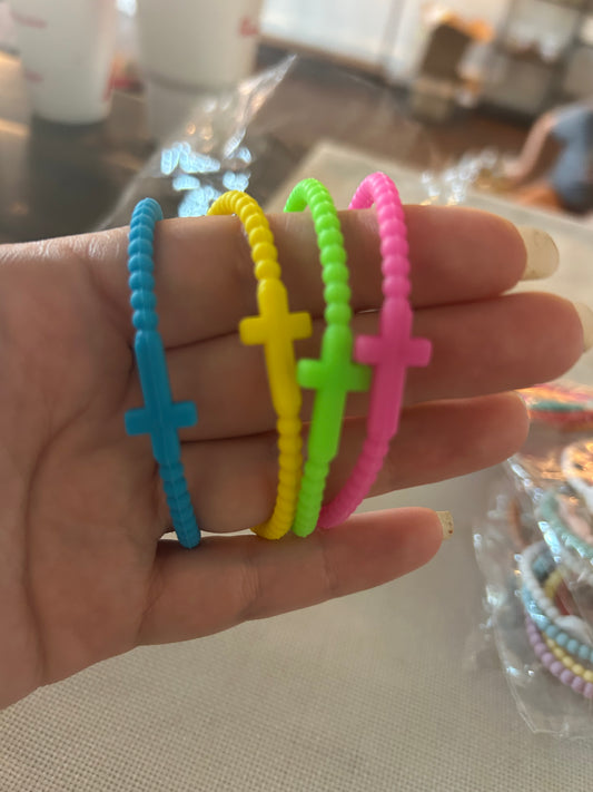 Silicone cross bracelets