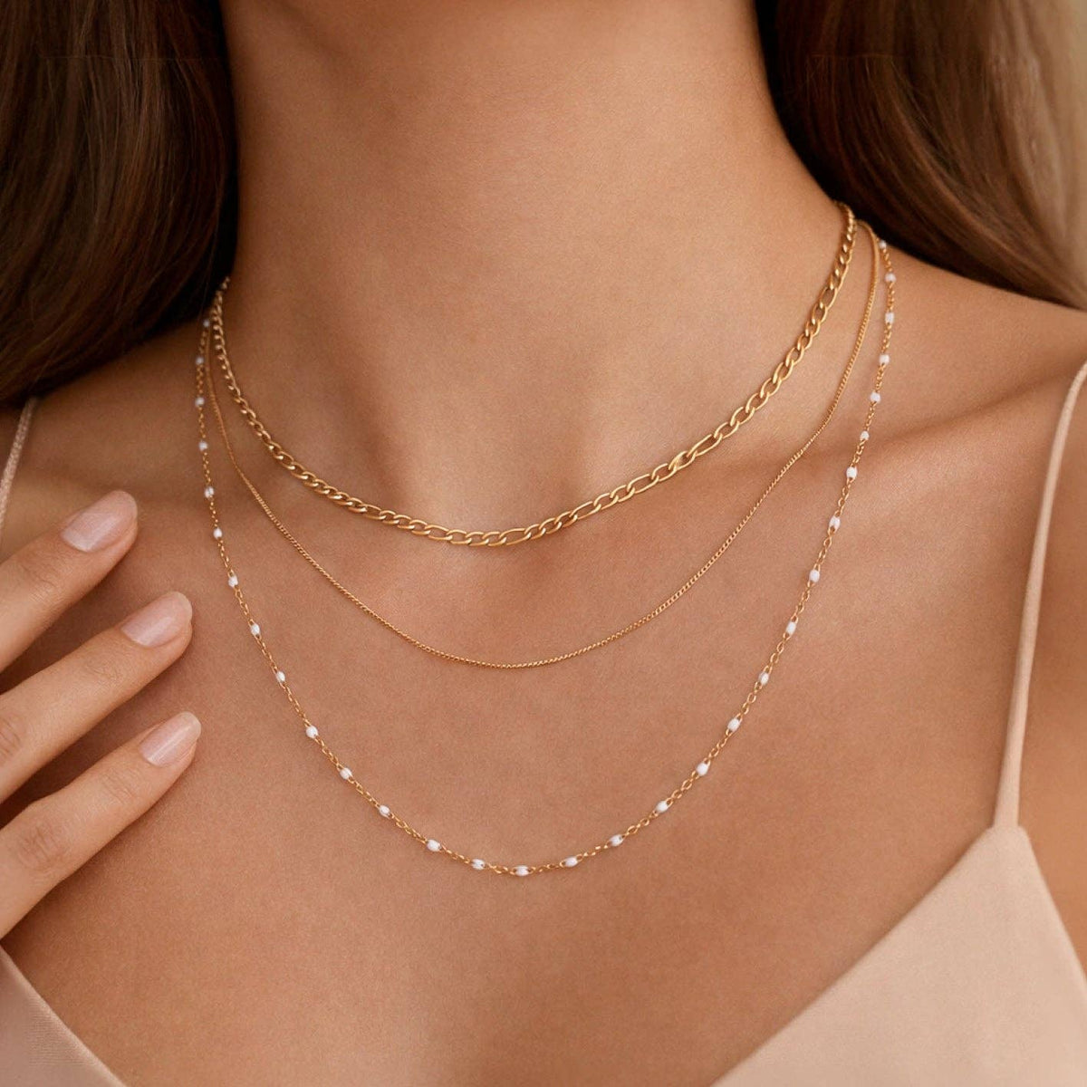 18K Gold PVD Plated Waterproof Stainless Steel Chain Necklace