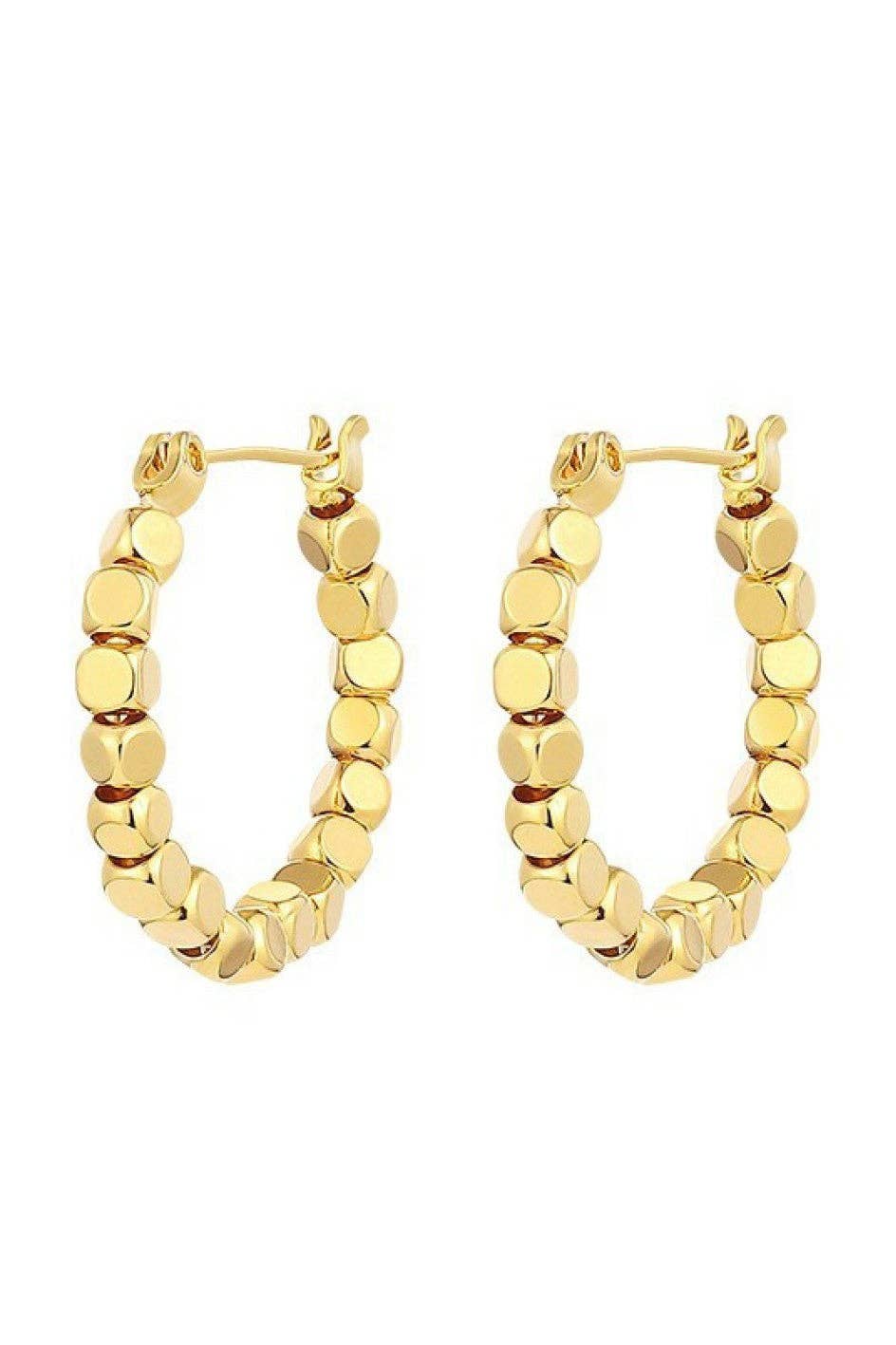 18K Gold PVD Plated Waterproof Stainless Steel Hoop Earrings