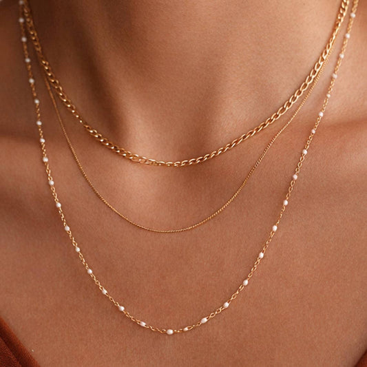 18K Gold PVD Plated Waterproof Stainless Steel Chain Necklace